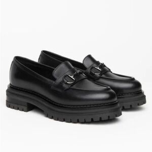 Made in Italy  Natural Leather Chunky Horse-bit Loafer by Nero Giardini NEW